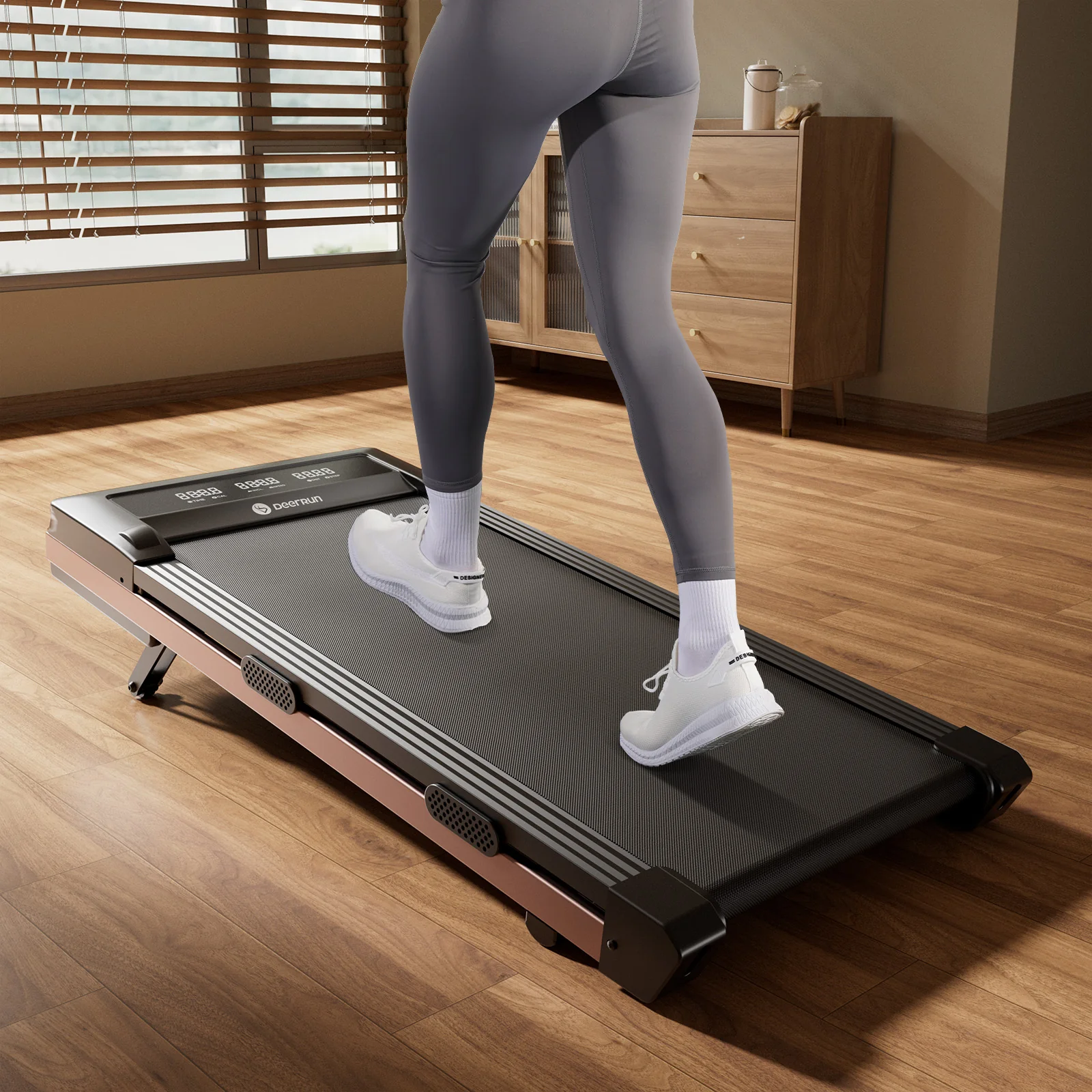DeerRun Z10 12% Auto Incline Smart Walking Pad Treadmill with remote control-Black - Image 4