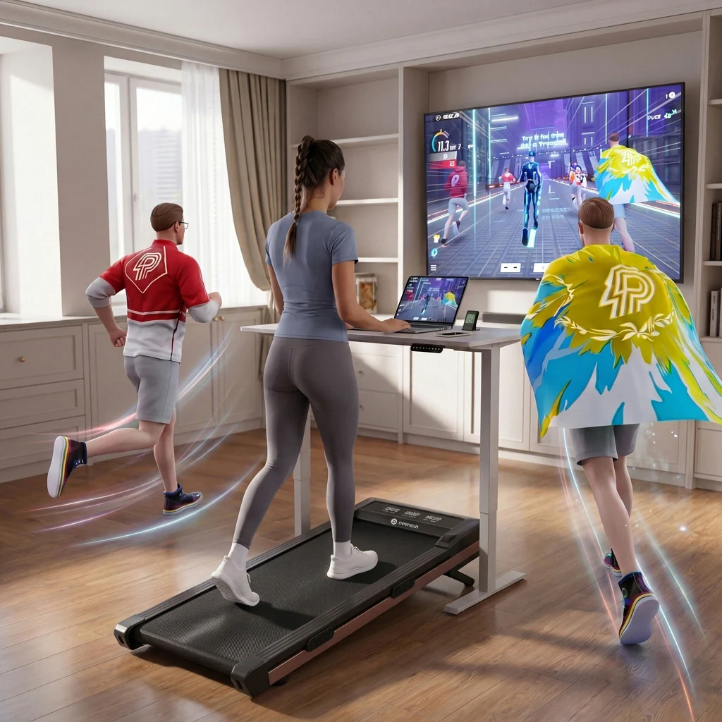 DeerRun Z10 12% Auto Incline Smart Walking Pad Treadmill with remote control-Black - Image 7