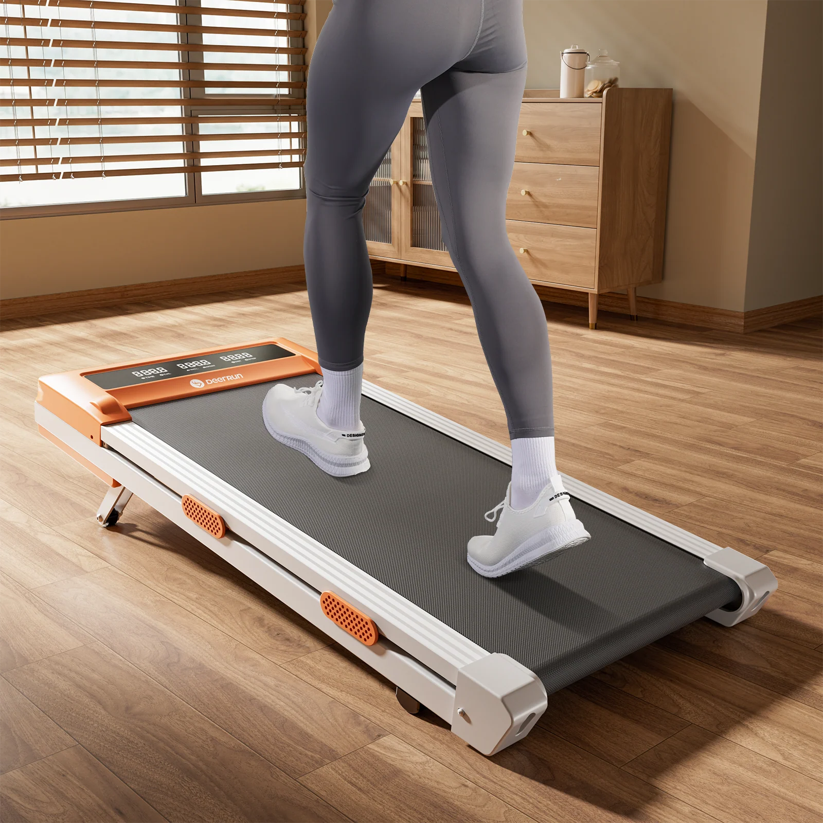 DeerRun Z10 Smart Walking Pad Treadmill with remote control 12% Auto Incline - Luxe Orange - Image 11