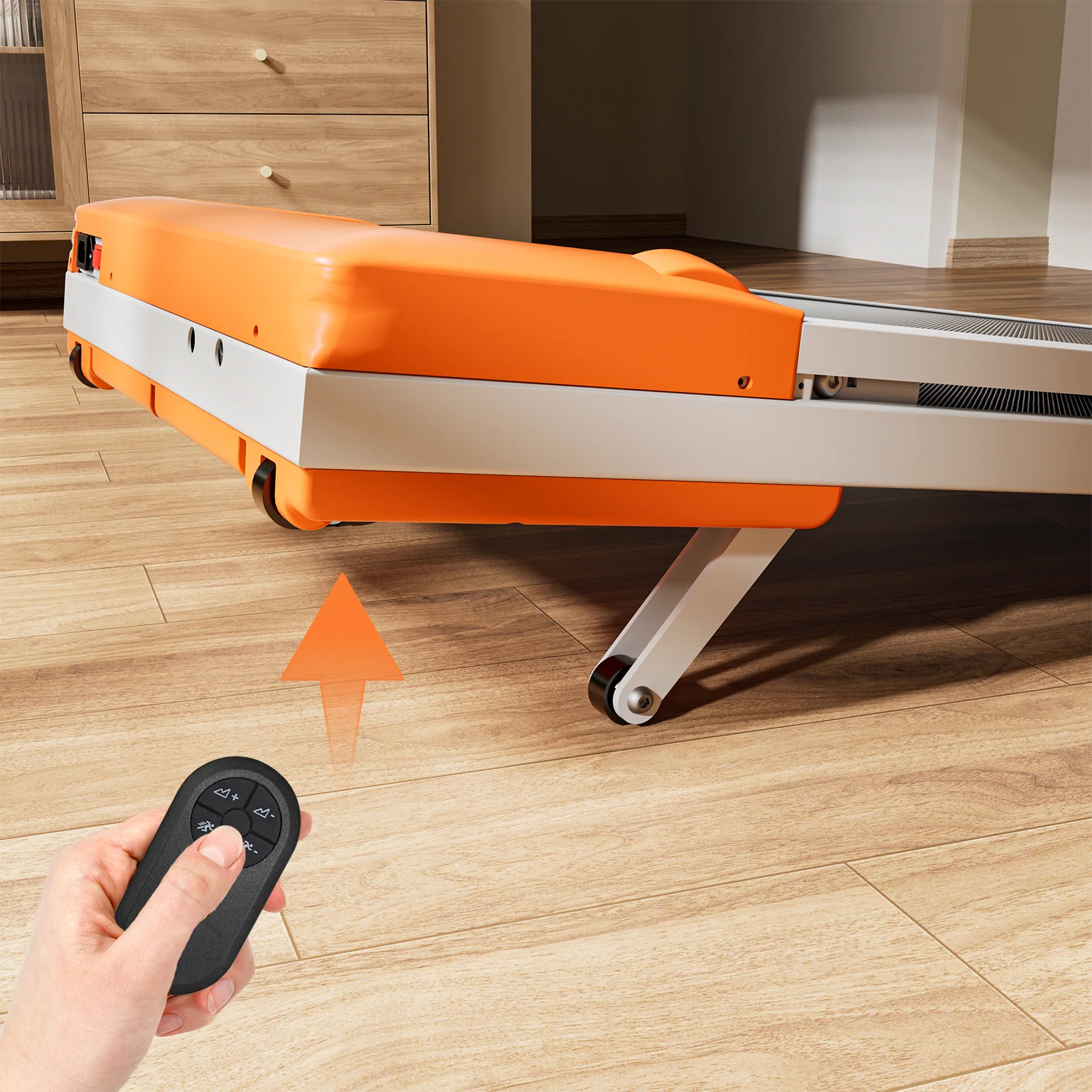 DeerRun Z10 Smart Walking Pad Treadmill with remote control 12% Auto Incline - Luxe Orange - Image 13