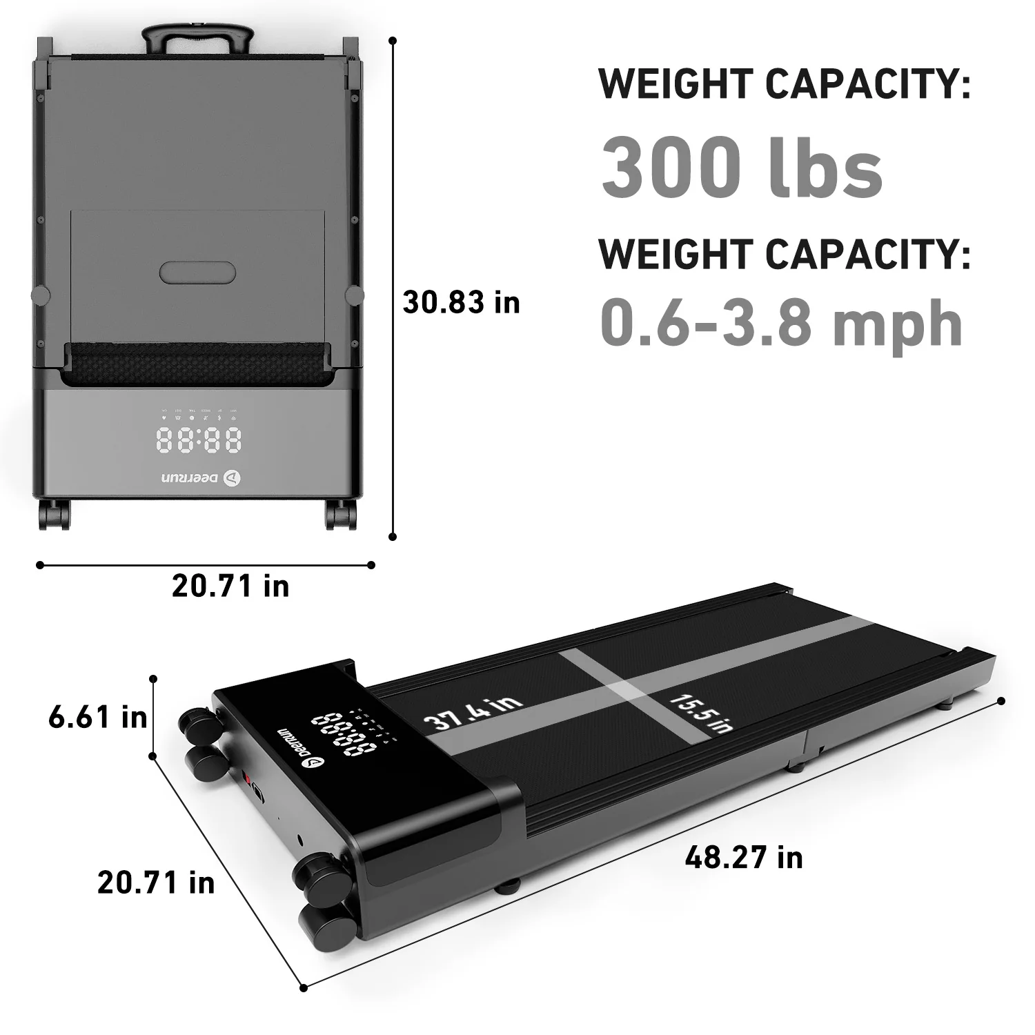 DeerRun Z20 Foldable Walking Pad Treadmill – Ultra Compact with LED Display - Image 22
