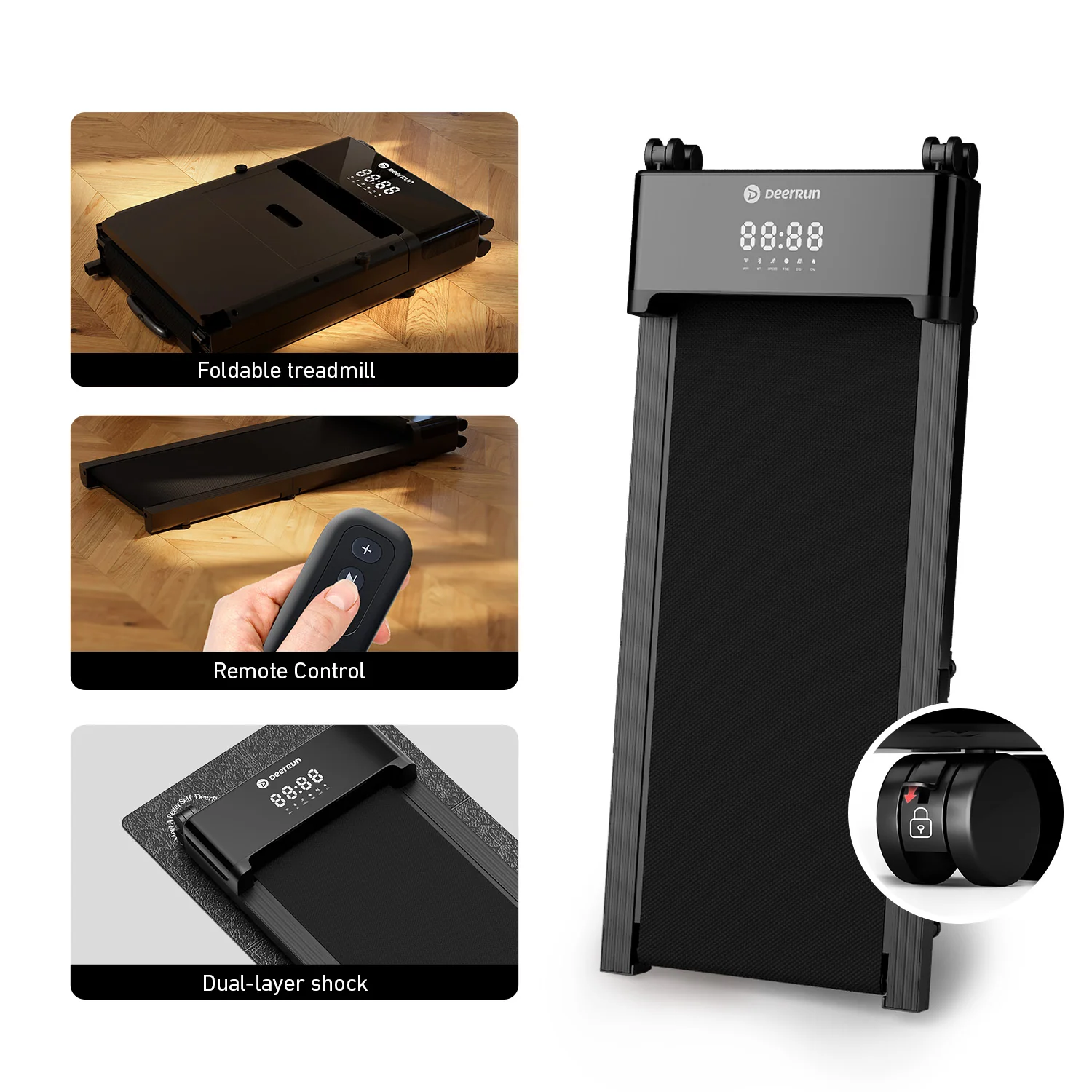 DeerRun Z20 Foldable Walking Pad Treadmill – Ultra Compact with LED Display - Image 9