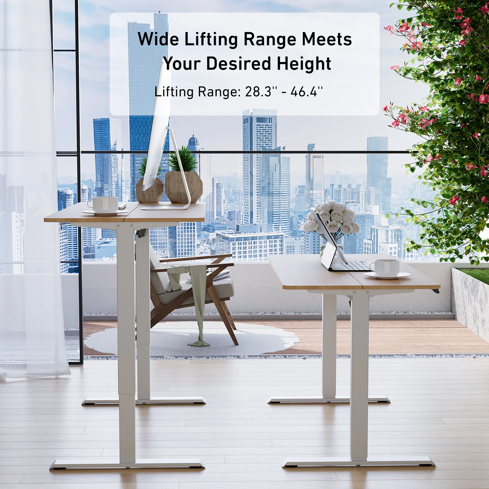 DeerRun®Electric Standing Desk, 39 x 23 Inches Height Adjustable - Image 5