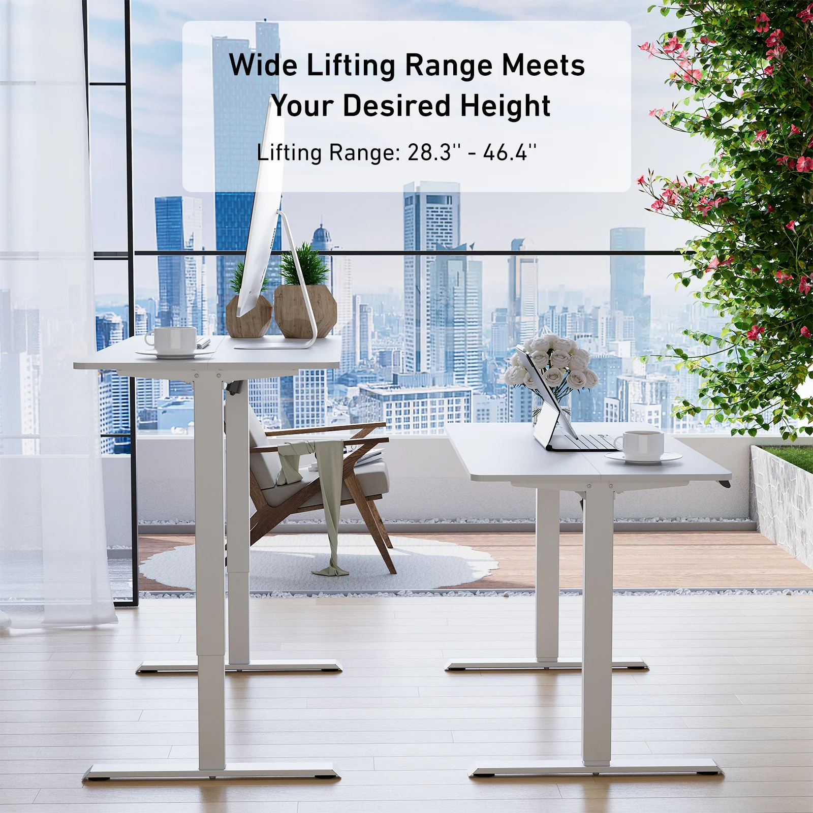 DeerRun®Electric Standing Desk, 39 x 23 Inches Height Adjustable - Image 8