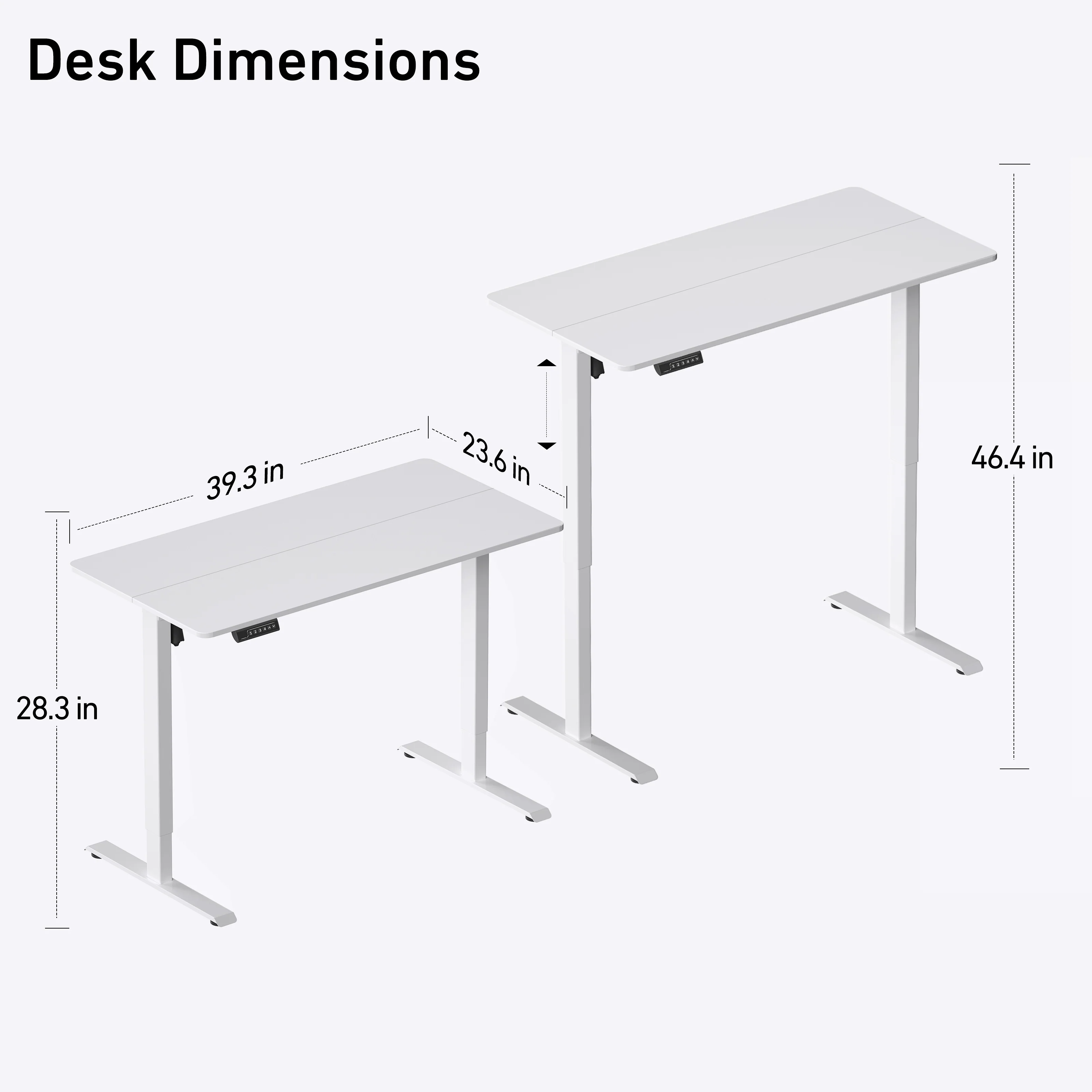 DeerRun®Electric Standing Desk, 39 x 23 Inches Height Adjustable - Image 9