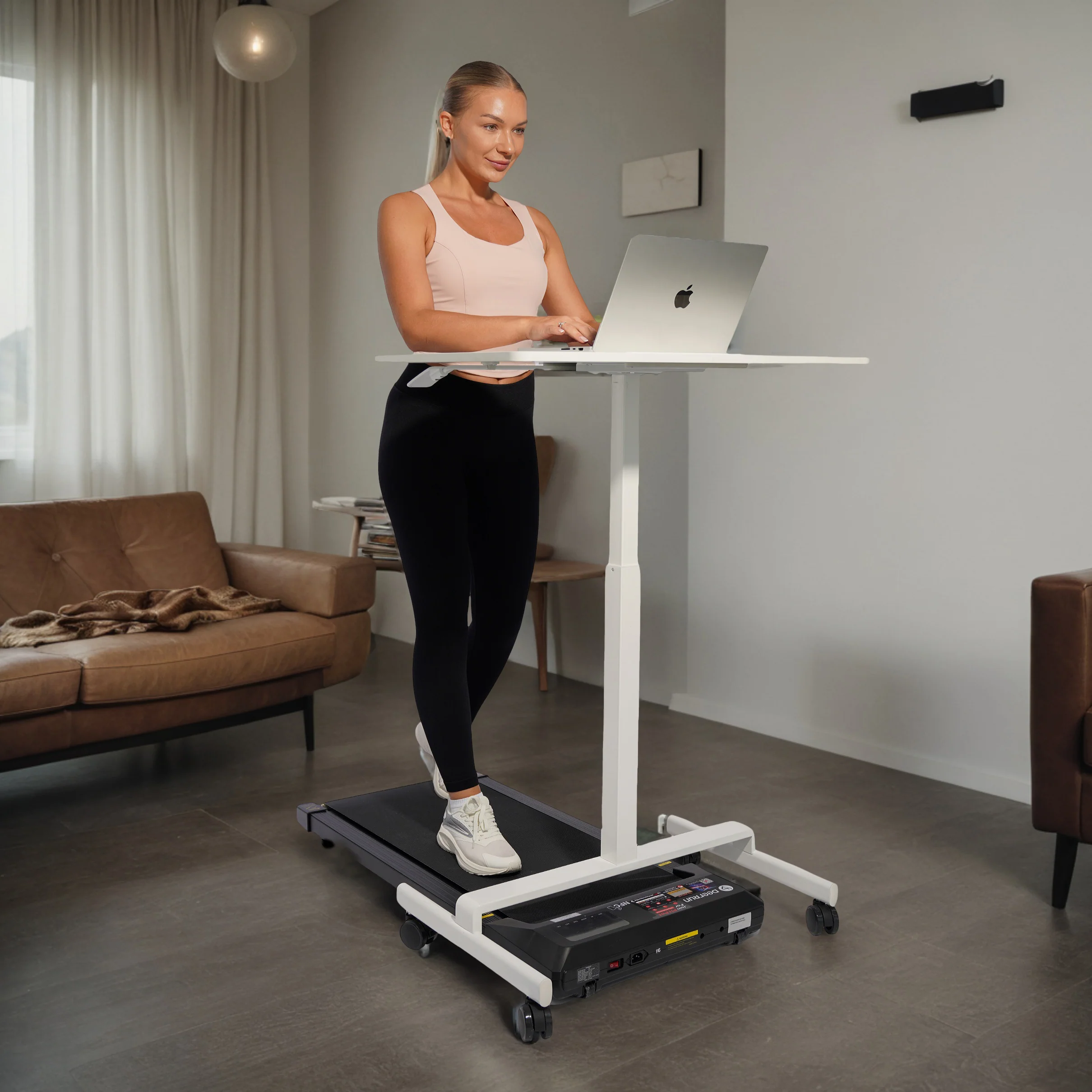 DeerRun® Adjustable Standing Desk - 31.5''L *18.9''W Large Rolling Laptop Desk for Treadmills - Image 4